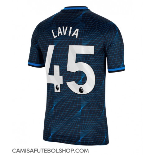 Camisa de time de futebol Chelsea Romeo Lavia #45 Replicas 2º Equipamento 2023-24 Manga Curta